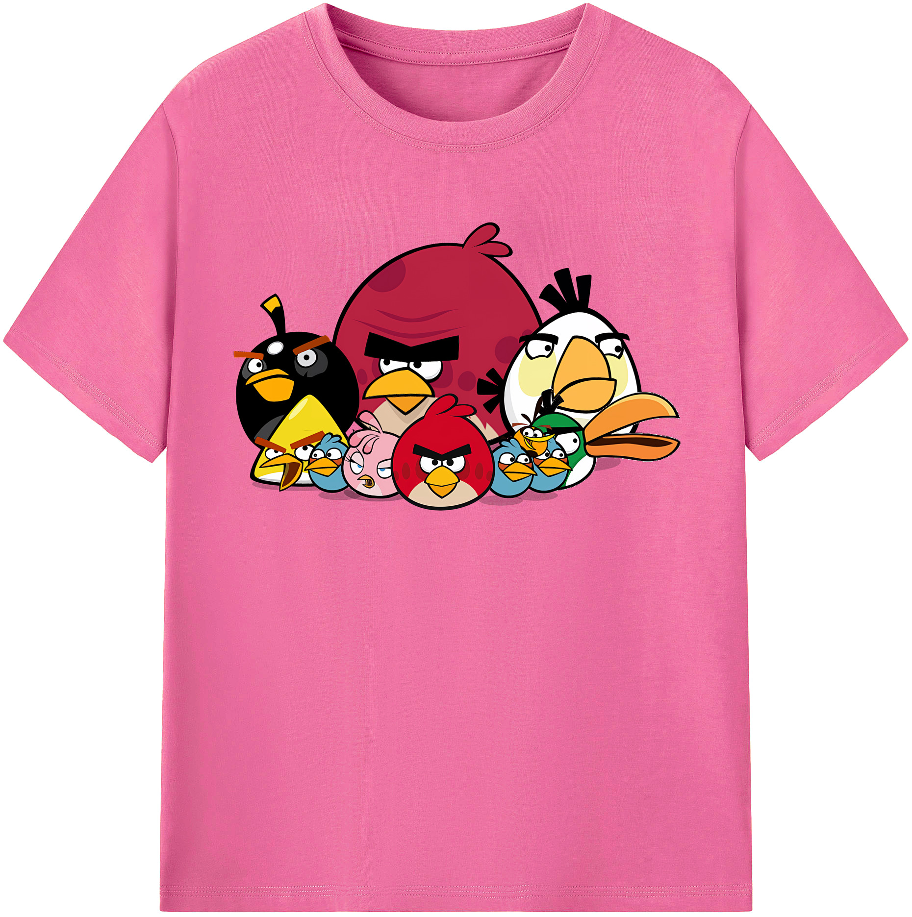 （画像用） Angry Birds アングリーバード レディースカジュアルプリントTシャツ（綿100％）